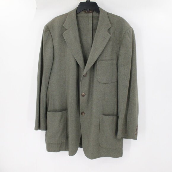 VTG Paul Stuart Sport Coat Mens 44 Medium long Silk Hopsack deconstructed patch - Picture 1 of 16